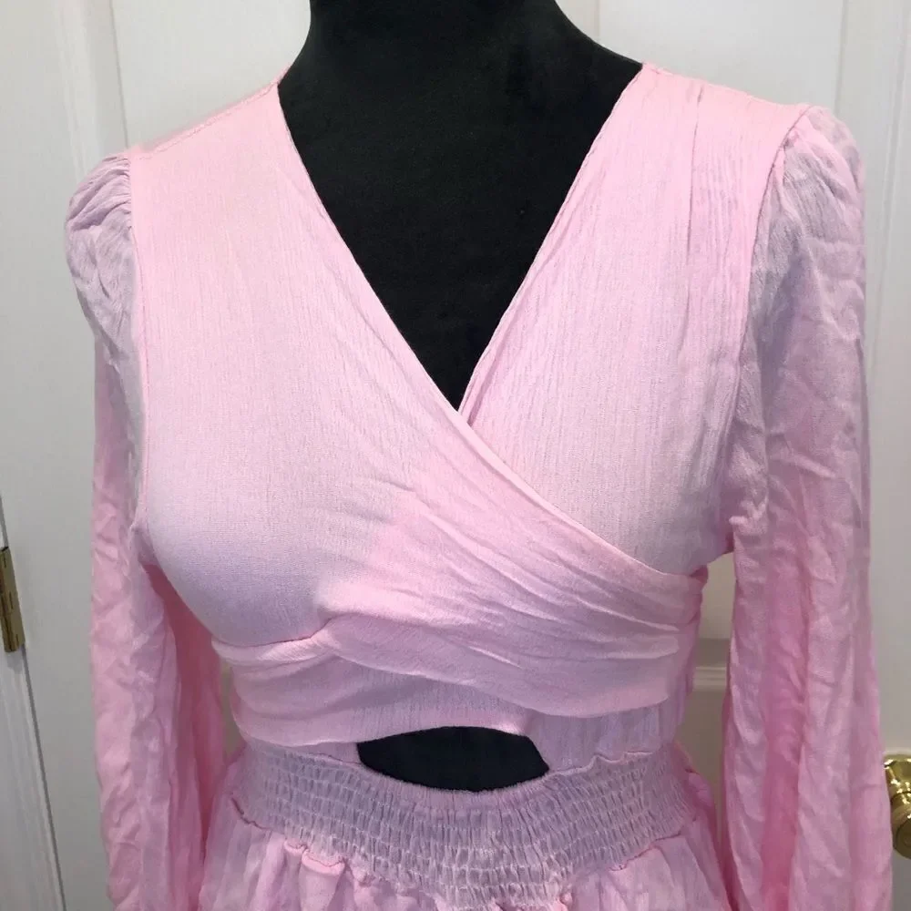 Pink ruffle wrap top dress, size xl - Picture 2 of 14